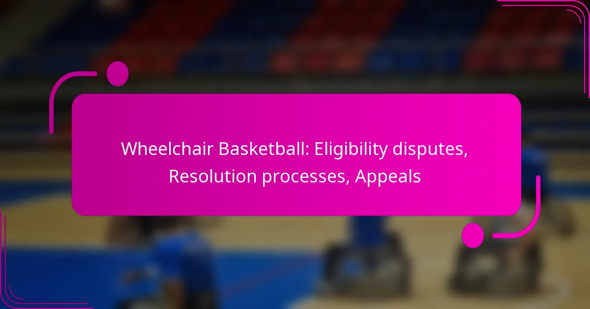 Wheelchair Basketball: Eligibility disputes, Resolution processes, Appeals