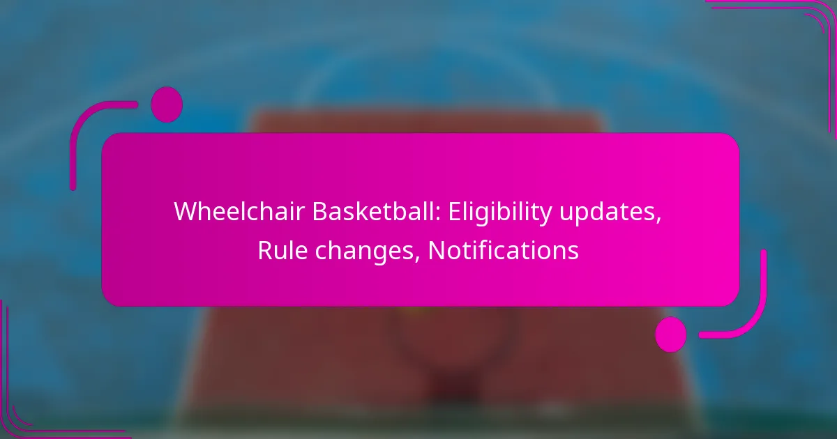 Wheelchair Basketball: Eligibility updates, Rule changes, Notifications