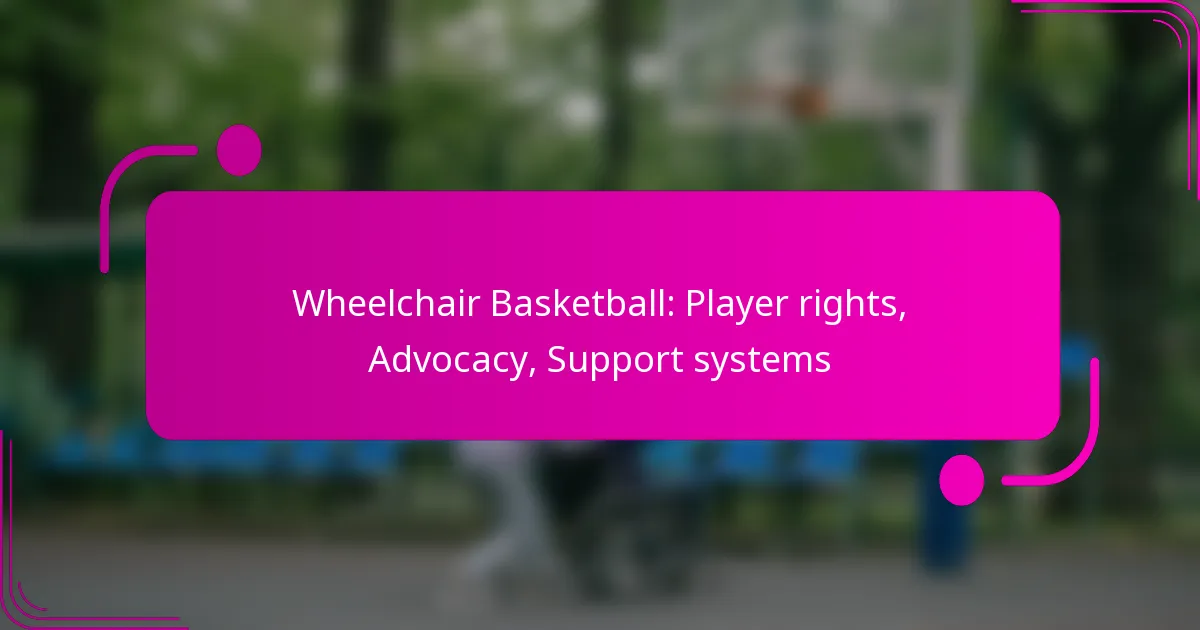 Wheelchair Basketball: Player rights, Advocacy, Support systems