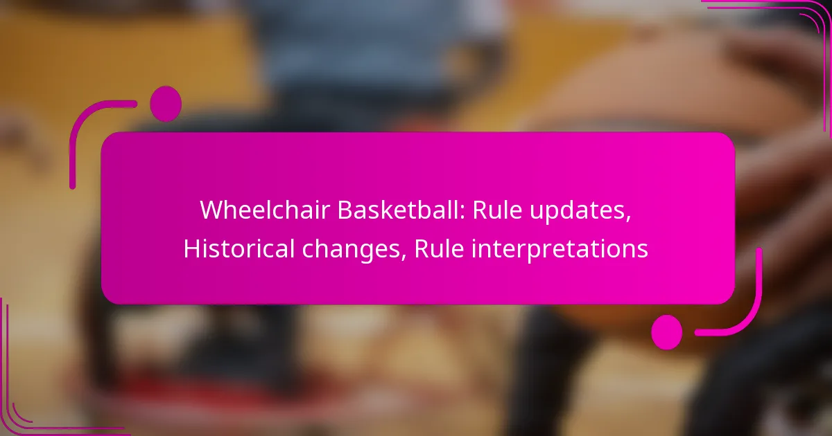 Wheelchair Basketball: Rule updates, Historical changes, Rule interpretations