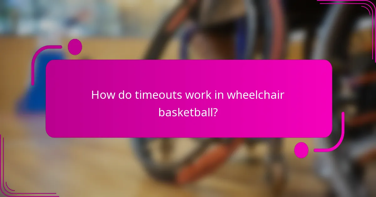 How do timeouts work in wheelchair basketball?