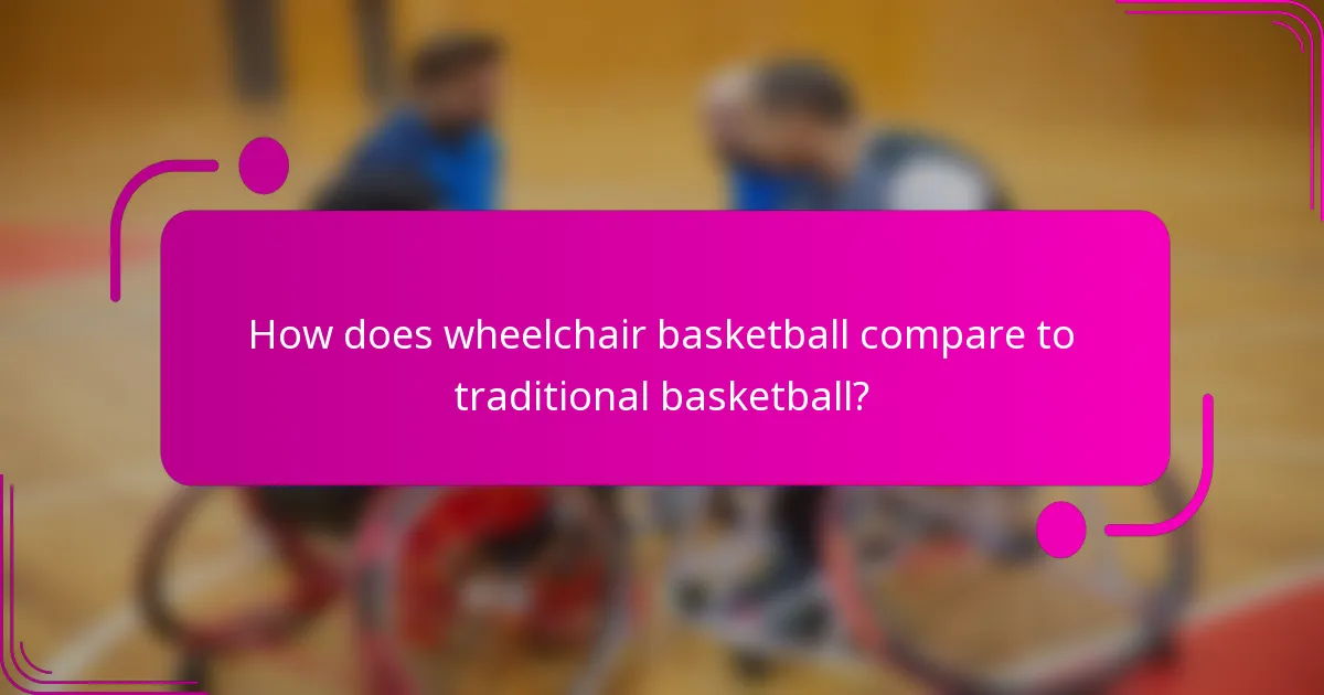 How does wheelchair basketball compare to traditional basketball?