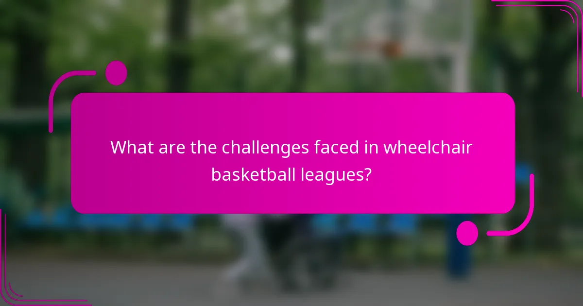 What are the challenges faced in wheelchair basketball leagues?