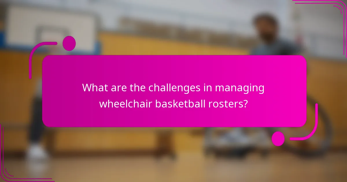 What are the challenges in managing wheelchair basketball rosters?