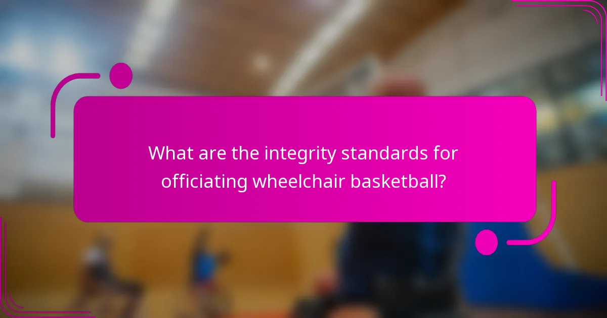 What are the integrity standards for officiating wheelchair basketball?