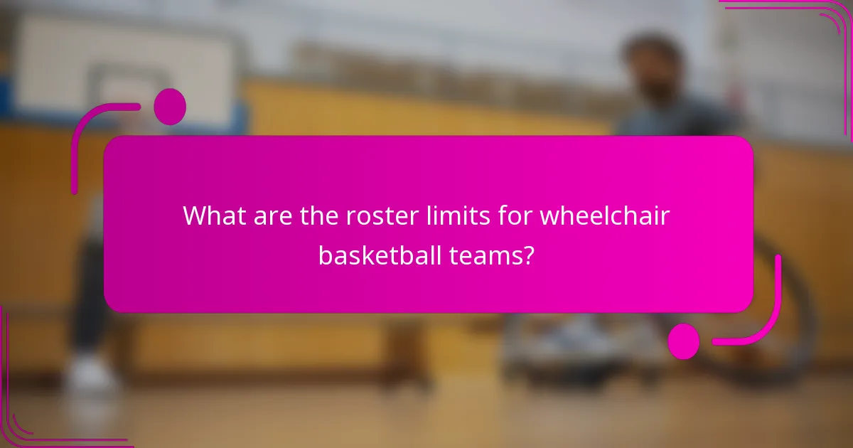 What are the roster limits for wheelchair basketball teams?