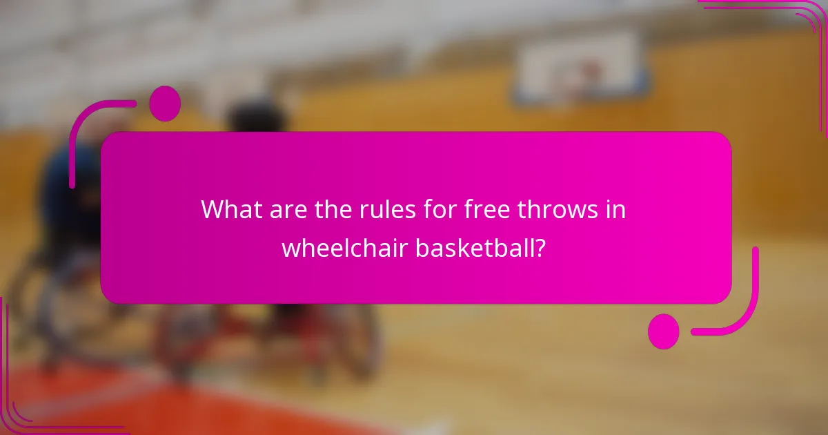 What are the rules for free throws in wheelchair basketball?
