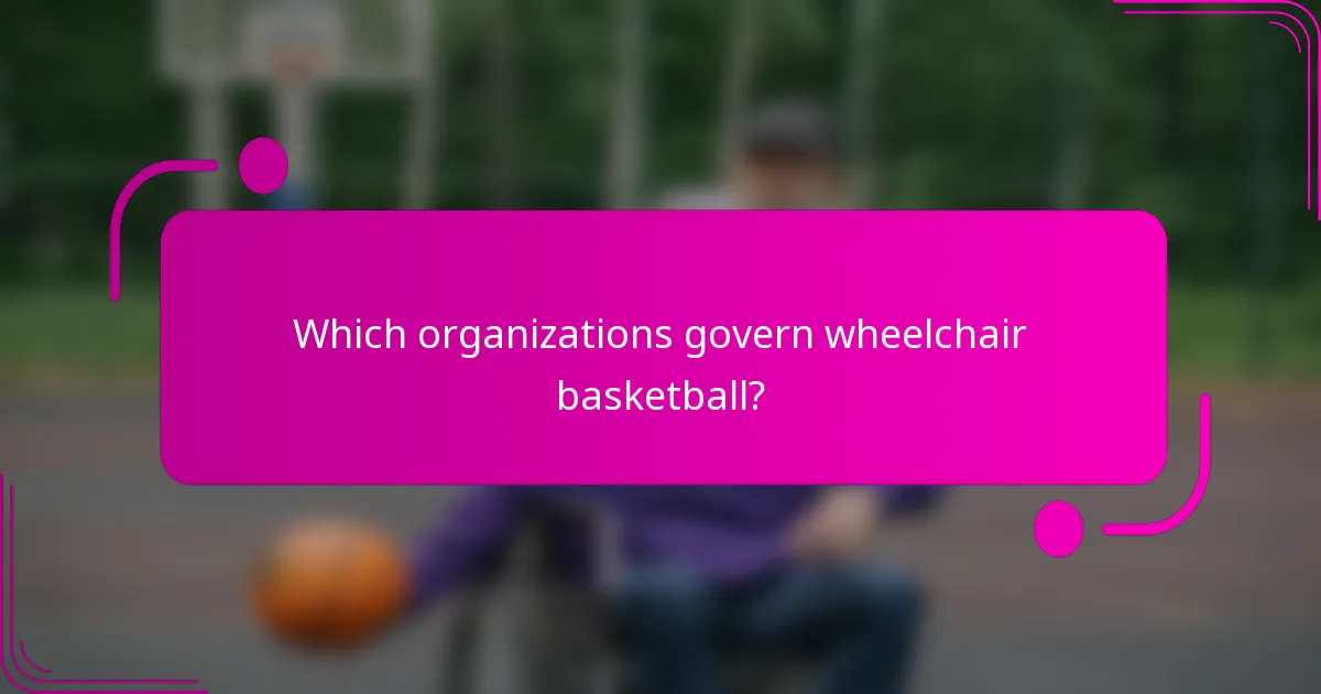 Which organizations govern wheelchair basketball?