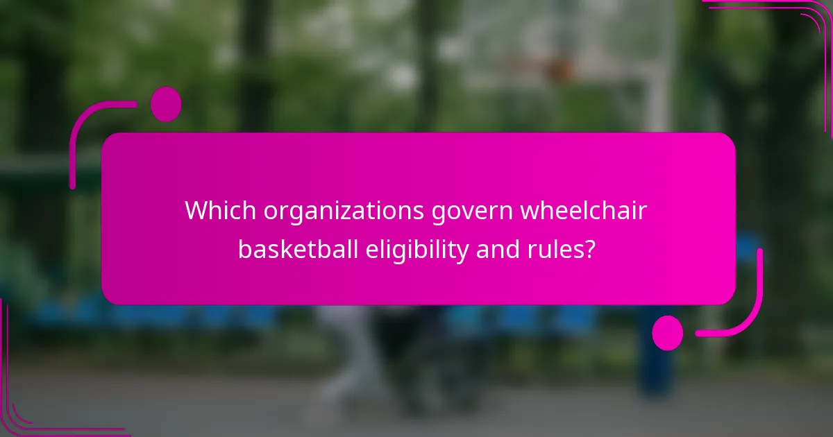 Which organizations govern wheelchair basketball eligibility and rules?